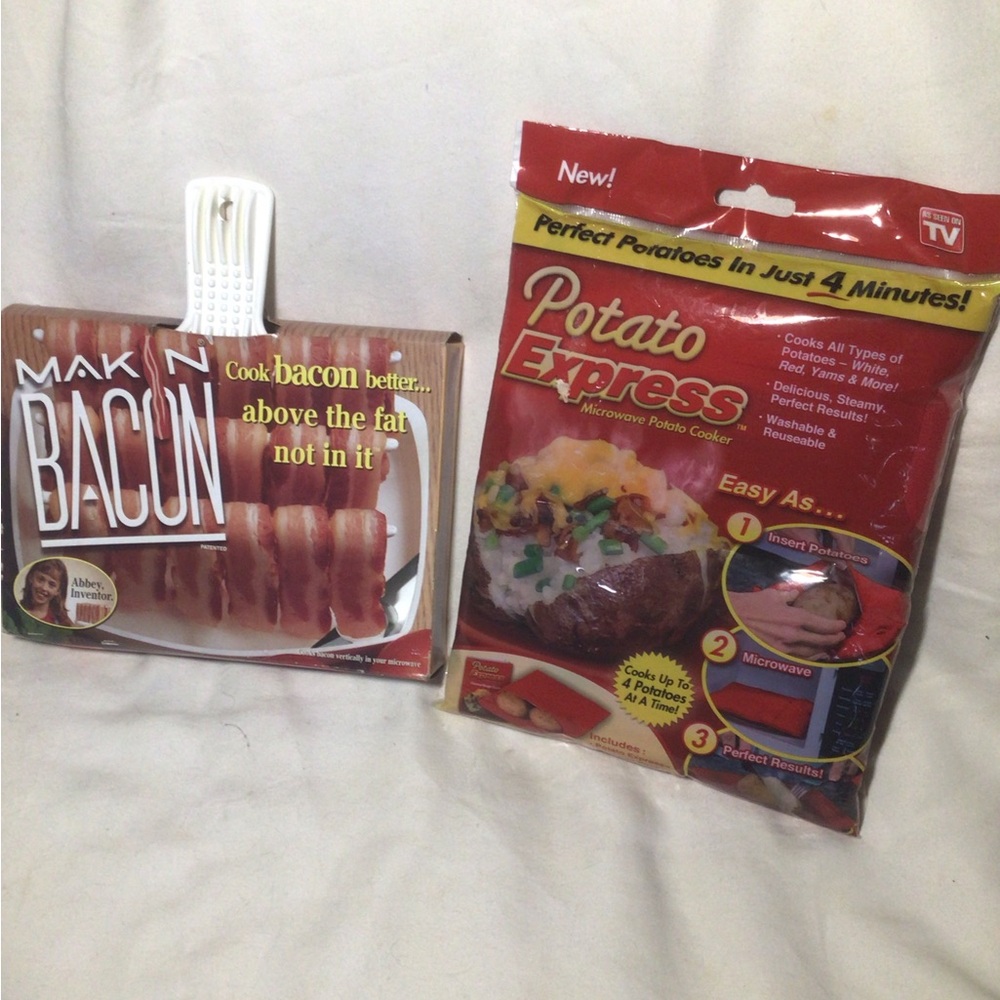 Microwave Cooking Makin Bacon Cooker & Baked Potato Express New set